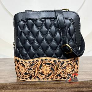 Nouveau sac à bandoulière en cuir matelassé à motif losanges, en cuir véritable, fait à la main, de style occidental, pour femmes, sac à main de luxe de créateur - Product Image 1