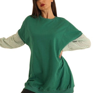 สเวตเชิ้ตลำลองคอกลมสำหรับผู้หญิงเสื้อสเวตเชิ้ตโลโก้ออกแบบได้ตามต้องการ - Product Image 1