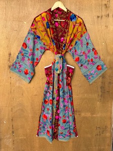 Kimono bordado Robe-Boho moda bordado hecho a mano trabajo ropa de playa kimono robe Resort wear Body cover up Bikini cover up - Product Image 5