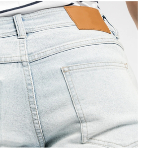 Nuevos pantalones cortos de mezclilla superventas para hombre, pantalones cortos de mezclilla deportivos de verano personalizados lisos informales de lujo transpirables, pantalones cortos con servicio OEM - Product Image 6