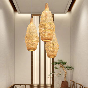 Bamboo Ceiling <b>Light</b> <b>Shade</b> for Interior and Hospitality Spaces Using Natural Bamboo Weaving as Lamp Cover - Product Image 4