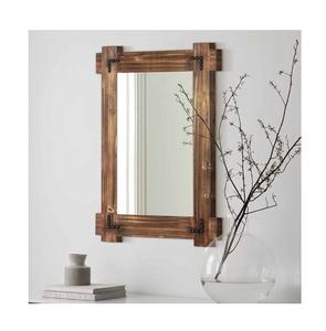 Modern <b>square</b> Wooden Wall <b>Mirrors</b> with Elegant Patterned Glass Affordable Home Decor Ideal Home Decor in Wholesale Cheap Prices - Product Image 1