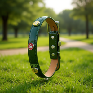 Collare per Cani in Ecopelle Brevettata con Ciondolo a Forma di Osso e Zampa, Eleganti Collari per Animali Domestici - Product Image 3