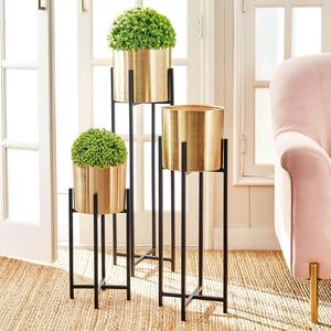 Jardinières sur pied en aluminium doré de qualité supérieure, finition lisse, pour la maison et le jardin, durables et écologiques, en solde - Product Image 4