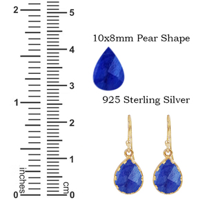 925เงินสเตอร์ลิงลาบราดอไรต์อัญมณีทรงลูกแพร์ตุ้มหูที่มีเสน่ห์สำหรับผู้หญิง - Product Image 3