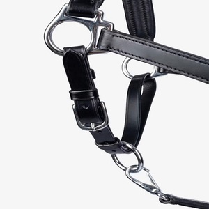 Double Stitching and Padding Heavy Duty Anatomically Design Genuine Leather Horse <b>Halter</b> in Full Cob Over Sizes - Product Image 2