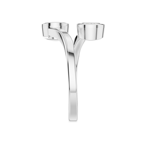 Plata de Ley 925 VVS D Moissanite bisel abierto anillo de doble piedra elegante diseño minimalista de lujo joyería fina mujeres OEM ODM - Product Image 2