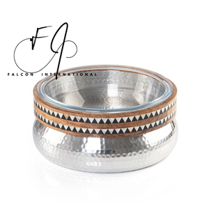 ชามช็อคโกแลตโลหะพร้อมฐานไม้มุกทรงกลมปลอดภัยชามหวานทรงคลาสสิกสไตล์แฟนซี - Product Image 6