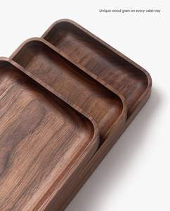 Vanity Tray <b>Set</b> Eco Friendly Rectangular Pine Wood Natural Polish Serving Tray Coffee Modern Rectangular Decorative Serving Tray - Product Image 3