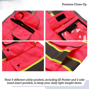 OEM Customized Logo <b>Reflective</b> Safety <b>Vest</b> High Visibility Reflectors Casual Construction Work Outer Wear for Autumn Pockets - Product Image 6