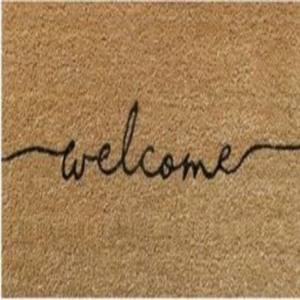 Tapis de bienvenue en fibre de coco avec support PVC, couleur unie, imprimé naturel, durable, antidérapant, lavable, écologique, moderne, fabriqué à la machine, en HDPE moyen - Product Image 1