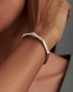 Faceted Baguette Round Diamond Octagon <b>Bangle</b> 2.22 Ct Natural Diamond G-H Color VS-SI Clarity 14K <b>Solid</b> <b>Gold</b> Bold Export Ready - Product Image 2