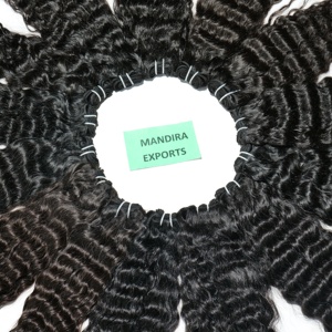 Precio barato al por mayor paquetes de cutículas crudas del templo del sur de la India alineadas sin químicos extensiones de cabello humano virgen rizado - Product Image 5