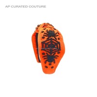 Conception effrayante sur le thème d'halloween pour les femmes bandeau perlé pour les filles squelettes et toile d'araignée bandeaux noués brodés à la main