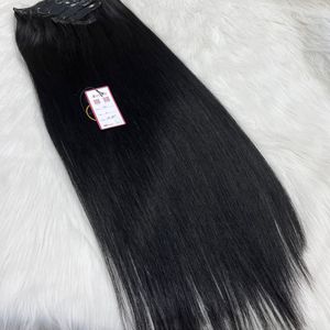 Offre Spéciale 5 pièces 7 pièces 100% vierge Remy humain chinois Extensions de cheveux ruban italien Clip-in naturel vague droite - Product Image 5