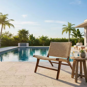 Solobeat Modern Natural Rope Chaise Lounge <b>Chair</b> with Solid Wooden Frame Handmade Living Room & <b>Dining</b> Furniture - Product Image 1