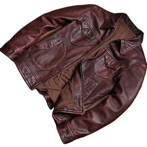 Logo personnalisé Chenille Broderie Vestes en cuir Hommes Vintage Rouge Blanc Veste à manches en cuir - Product Image 1