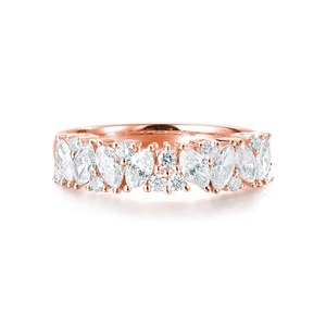 Bague en diamant de laboratoire certifié, élégante et étincelante, fabriquée à la main, or massif 14 carats, F-SI1, sertissage pavé, produit authentique - Product Image 3