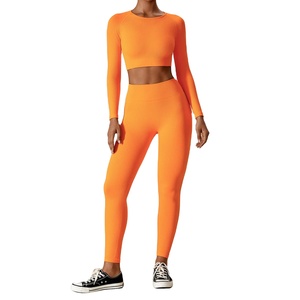 Conjunto Deportivo de Yoga para Mujer, Ropa Deportiva de Gimnasio, Fitness, Manga Larga, Fibra de Bambú, Leggings de Talla Grande para Mujer 2026 - Product Image 1