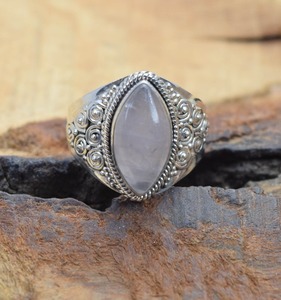 Tendance 925 Sterling Silver Rose Quartz Gemstone Anneau Bijoux À La Main Argent Boho Style Anneau Bijoux Pour Femmes Cadeau Pour Les Filles - Product Image 3