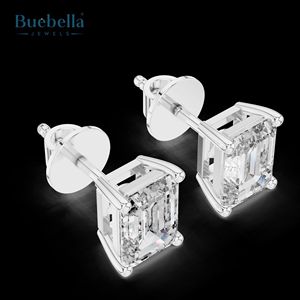 Hop Vente Bijoux en argent sterling 925 plaqué or blanc taille émeraude pour femmes Bijoux classiques - Product Image 2