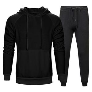 Conjunto de chándal de lana de algodón personalizado para hombre, Sudadera con capucha extragrande elegante y joggers para ropa de calle, gimnasio y moda informal - Product Image 5