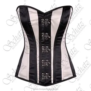 Corset Wholesale Black Steel Boned Steampunk Overbust Corset Waist Slimming Plus Size Corset For Women's Cosplay Outfits Shaper