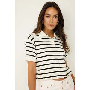 Camiseta de Manga Corta con Cuello Polo y Rayas - Product Image 3