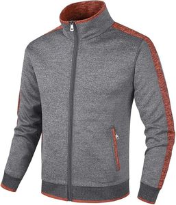 Ensemble d'athlétisme décontracté à fermeture éclair complète pour hommes, manches longues, col montant, sports d'hiver, survêtement, veste, pantalon, logo avant pour la course à pied et le jogging - Product Image 4