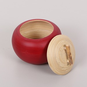 Petites boîtes et bocaux en bambou laqué et bocaux bocaux à couvercle en gros logo personnalisé accepté - Product Image 2