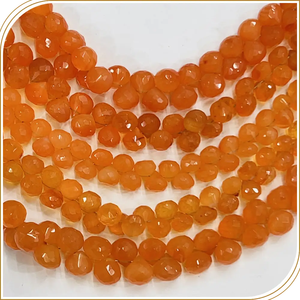 AAA High Quality Natural Red Carnelian Gemstone Faceted Briolette Onion Drops Beads 8 Inches Strand Size 5 to 6mm Approx - Product Image 5