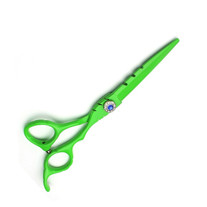 Tijeras de peluquero profesional Acero inoxidable recubierto de Color verde Tijeras de salón de belleza de 6,5 pulgadas con reposapiés - Product Image 3