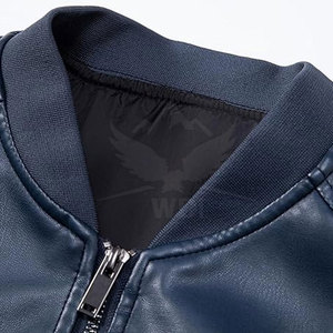 Chaqueta Bomber de Piel de Oveja para Hombre, Cuello Alto, Ecológica, Transpirable, Ropa de Calle de Invierno, Personalizable por Delante - Product Image 6