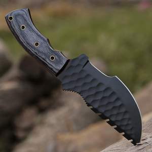 Cuchillos rastreadores de acero D2 de alta calidad para acampar al aire libre hecho a mano DIY grado con Funda de cuero mejor precio OEM personalizable - Product Image 1