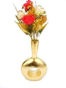 Vase à fleurs de décoration d'intérieur haut de gamme, vase à fleurs en métal poli en laiton, nouveau design moderne, argent personnalisé, haute qualité - Product Image 2