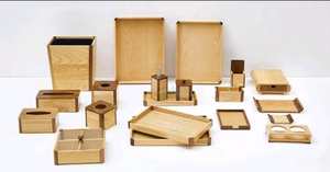 Hotel Hospitality Essentials Cuero Bambú Bandeja para servir Caja de pañuelos Menú Carpetas Carpeta de facturas Contenedores de cuero que incluyen vidrio - Product Image 2