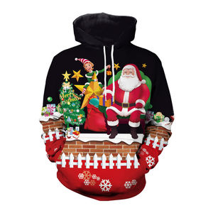 Men's Custom Logo <b>Christmas</b> Design Winter <b>Fleece</b> Heat-Transfer Printed 100% Cotton Breathable Windproof Lined Stylish - Product Image 4