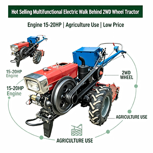 Tractor de Ruedas Eléctrico Multifuncional de 2WD con Motor de 15-20HP para Uso Agrícola, Precio Bajo, Gran Venta - Product Image 1