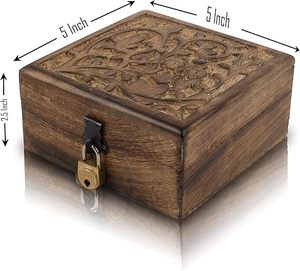 Caja de anillos reciclable de papel Caja de joyería de madera con compartimentos para pendientes anillos y collares en Low Coast By HF CRAFTS - Product Image 5