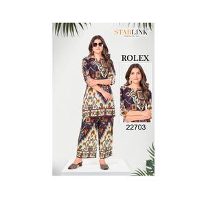 Elegant Modern CO-ORD Collection Heavy Rayon Designer Print Fabric <b>Top</b> Bottom Indian Pakistani Clothing Rayon Apparel for Adults - Product Image 1