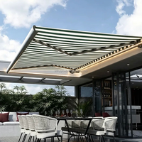 Pergola d'extérieur complète avec toit rétractable et pliable, auvent électrique mural semi/plein cassette.