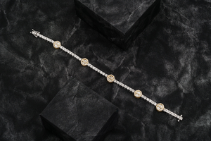 Luxurious Moissanite Diamond Tennis <b>Bracelet</b> with Iced Out Octagons for Elegant Style and Sparkling Charm From India - Product Image 3