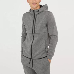 ชุดวิ่งออกกำลังกายสำหรับผู้ชายชุดกีฬาผ้าโพลีเอสเตอร์มีซิปเต็มชุดออกกำลังกายแบบลำลองโลโก้ออกแบบได้ตามต้องการ - Product Image 1