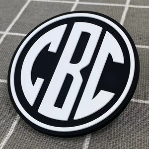 Écusson tactique rond en PVC 3D en caoutchouc, motifs Alphabet, Fleur, Crâne, personnalisable, écologique, à coudre ou à fixer par boucle et crochet, pour OEM - Product Image 2