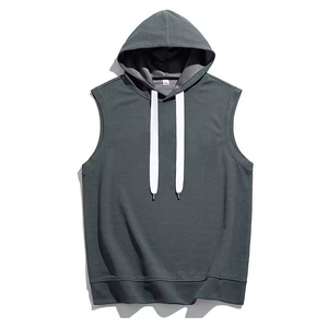 Wholesale Customizable 100% Cotton Pullover Gym Hoodies Unisex Breathable Sleeveless for Men New Style in Autumn Colors - Product Image 5