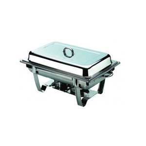 Elegante plato de metal de acero inoxidable pulido, presentación elegante de construcción superior adecuada para banquetes de hotel - Product Image 1