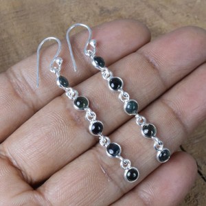 Boucles d'oreilles en argent sterling 925 faites à la main de style bohème bijoux en agate de mousse pour les filles lors d'occasions d'anniversaire ou de mariage - Product Image 5