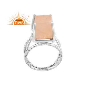 แหวนเงินแท้ประดับพลอยรูไทล์สีทองธรรมชาติ ดีไซน์วงแหวนแยกส่วน รุ่นใหม่มาแรงปี 2026 ผู้ผลิตเครื่องประดับตามสั่ง - Product Image 1