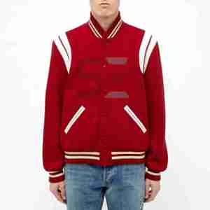 Veste universitaire pour hommes imprimée de logo personnalisé en gros d'usine coupe confortable et séchage rapide en tissu de laine vêtements longs - Product Image 2