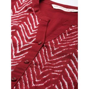 <b>Red</b> Printed Straight Kurta Cotton <b>Material</b> - Product Image 6